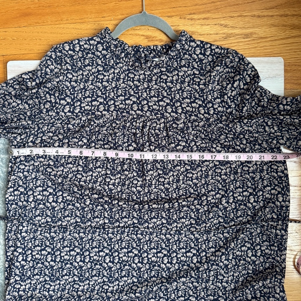 BODEN Ditsy Floral Long Sleeve Belted Shift Dress Women’s 12L Beige Blue Tan Ten - Picture 7 of 9